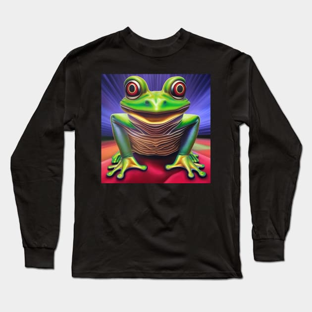 Frogger Spirit Animal (6) - Trippy Psychedelic Frog Long Sleeve T-Shirt by TheThirdEye